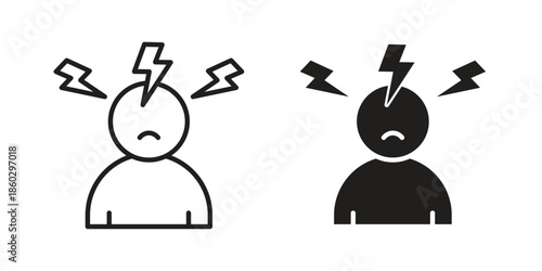 Anxiety or stress icons. glyph icon vector on white background. Flat and line vector