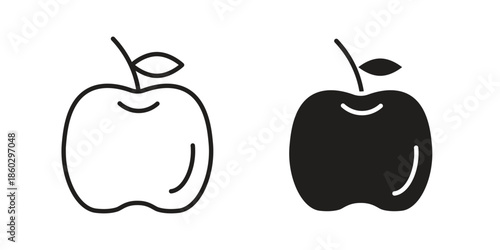 Apple icons. glyph icon vector on white background. Flat and line vector