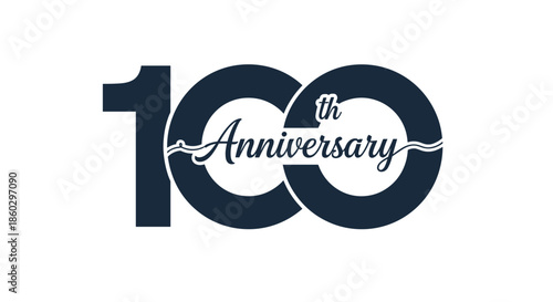Anniversary logo for one hundred years features a stylized bold black number with script lettering and a delicate white line detail.