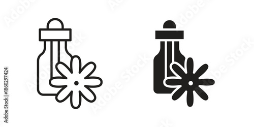 Bach flowers icons. glyph icon vector on white background. Flat and line vector