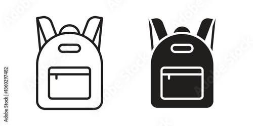 Backpack icons. glyph icon vector on white background. Flat and line vector