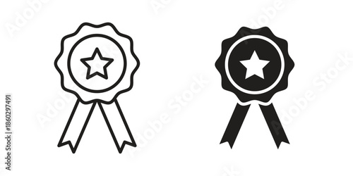 Badge icons. glyph icon vector on white background. Flat and line vector