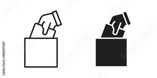 Ballot icons. glyph icon vector on white background. Flat and line vector