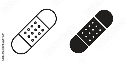 Band aid icons. glyph icon vector on white background. Flat and line vector