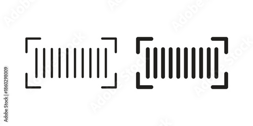 Barcode read icons. glyph icon vector on white background. Flat and line vector