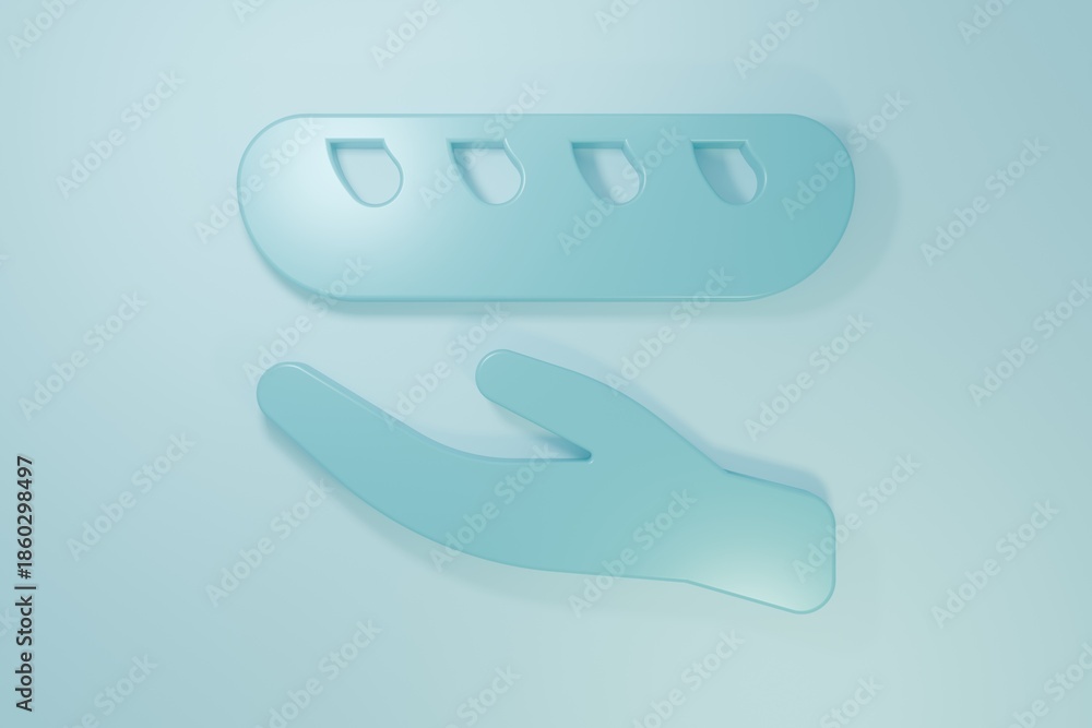 Fototapeta premium Blue Donation food icon isolated on blue background. Minimalism concept. 3D render illustration