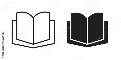 Book icons. glyph icon vector on white background. Flat and line vector