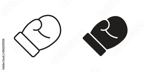 Boxing glove icons. glyph icon vector on white background. Flat and line vector