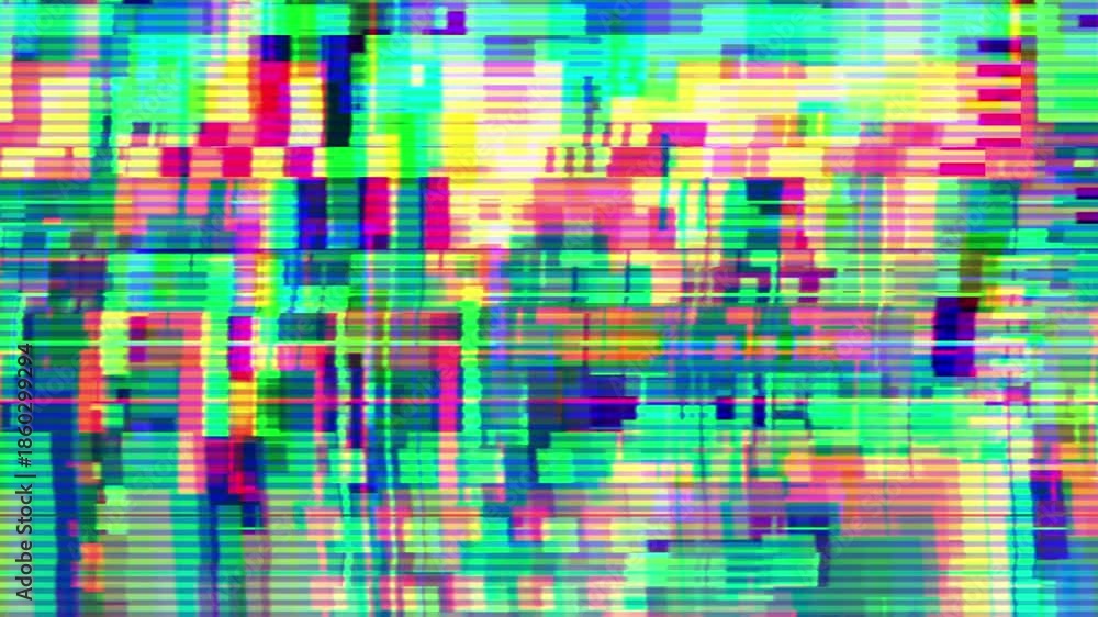 Television screen or computer monitor with heavy distortions glitch ...