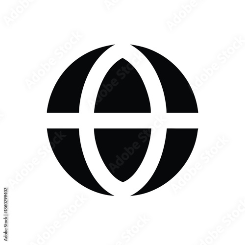 Flat Vector Icon Globe Latitude Longitude