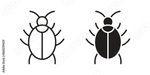 Bug icons. glyph icon vector on white background. Flat and line vector