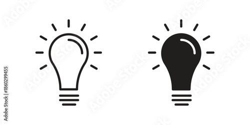 Bulb icons. glyph icon vector on white background. Flat and line vector