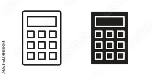 Calculator icons. glyph icon vector on white background. Flat and line vector