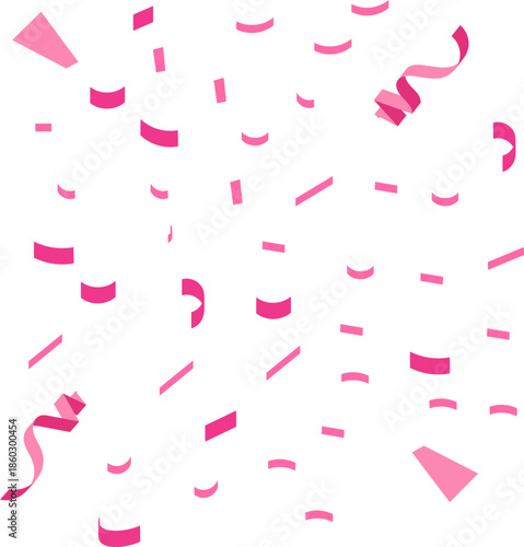 Confetti Background Icon. Multicolor confetti abstract background with a lot of falling pieces, isolated on a white background. congratulatory background with colored confetti and serpentine.