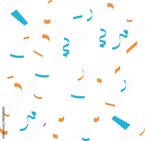 Confetti Background Icon. Multicolor confetti abstract background with a lot of falling pieces, isolated on a white background. congratulatory background with colored confetti and serpentine.