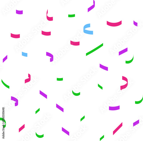 Confetti Background Icon. Multicolor confetti abstract background with a lot of falling pieces, isolated on a white background. congratulatory background with colored confetti and serpentine.