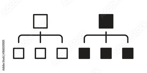 Chart tree icons. glyph icon vector on white background. Flat and line vector