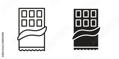 Chocolate icons. glyph icon vector on white background. Flat and line vector