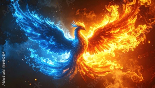 Dual Phoenix Rising in Flames and Ice.