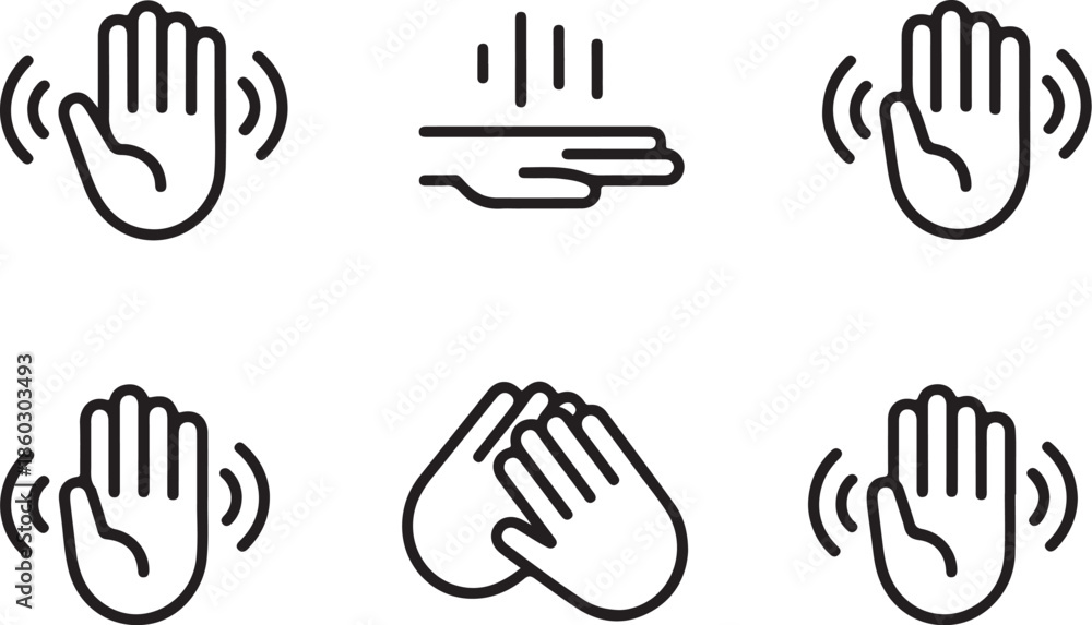 Obraz premium Gesture icon set waving hands