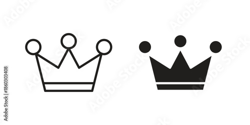 Crown icons. glyph icon vector on white background. Flat and line vector