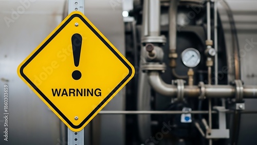 warning sign with black exclamation mark and 