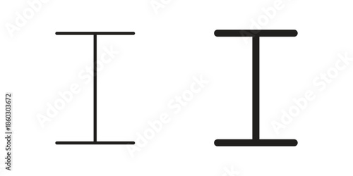 Cursor text icons. glyph icon vector on white background. Flat and line vector