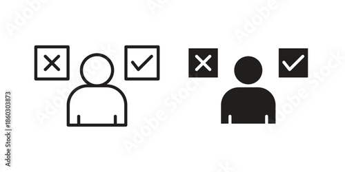 Decision icons. glyph icon vector on white background. Flat and line vector
