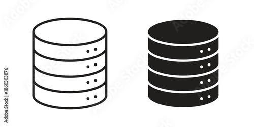 Database icons. glyph icon vector on white background. Flat and line vector