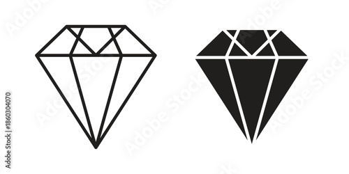 Diamond icons. glyph icon vector on white background. Flat and line vector