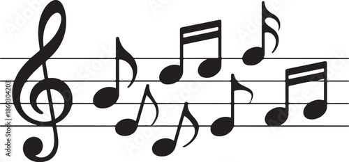 Musical notes on staff lines