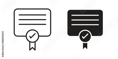 Diploma icons. glyph icon vector on white background. Flat and line vector