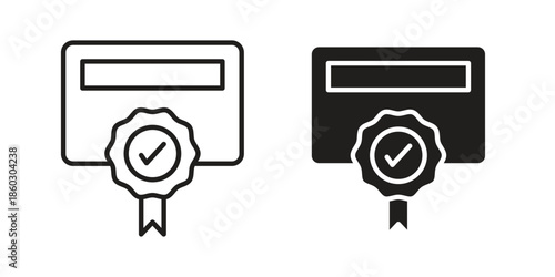 Diploma icons. glyph icon vector on white background. Flat and line vector