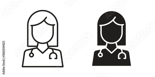 Doctor icons. glyph icon vector on white background. Flat and line vector