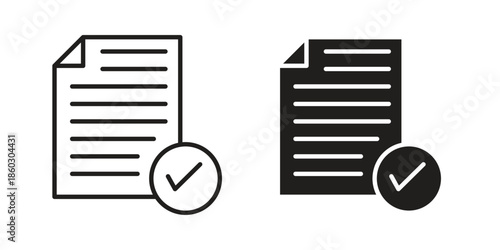 Document accept icons. glyph icon vector on white background. Flat and line vector