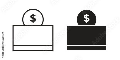 Donate icons. glyph icon vector on white background. Flat and line vector