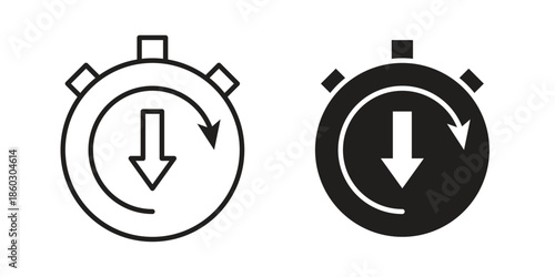 Down time icons. glyph icon vector on white background. Flat and line vector