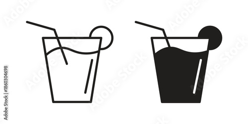 Drink icons. glyph icon vector on white background. Flat and line vector