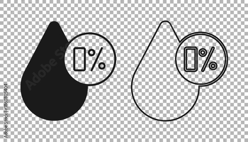 Black Water balance icon isolated on isolated on transparent background. Vector