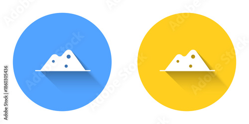 White Salt icon isolated with long shadow background. Circle button. Vector