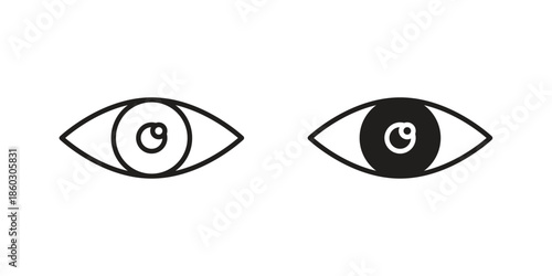 Eye icons. glyph icon vector on white background. Flat and line vector