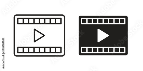 Film icons. glyph icon vector on white background. Flat and line vector
