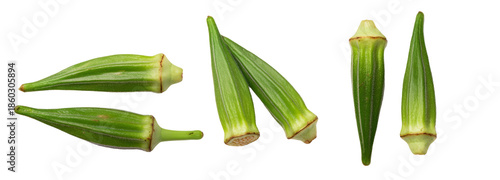 Fresh okra pods on transparent background nature photography culinary inspiration