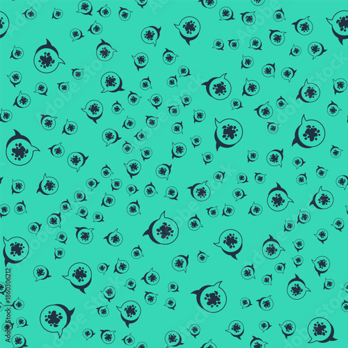 Black Paint spray icon isolated seamless pattern on green background. Vector