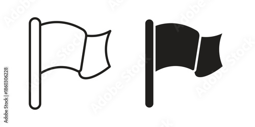 Flag icons. glyph icon vector on white background. Flat and line vector