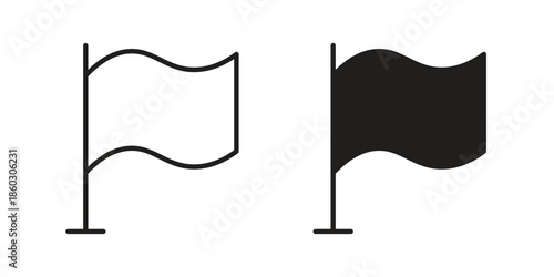 Flag icons. glyph icon vector on white background. Flat and line vector