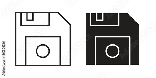 Floppy disk icons. glyph icon vector on white background. Flat and line vector