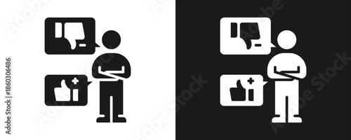 Consumer Preferences Icon Set Glyph In White And Black Background