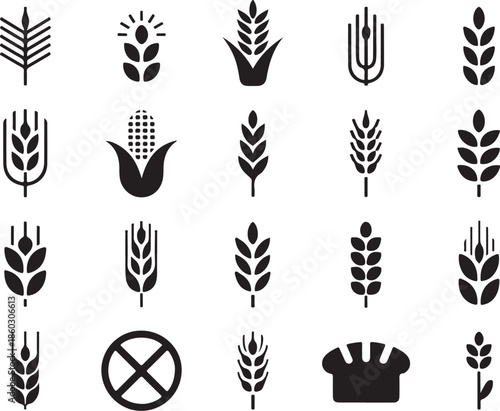 Grain and gluten free food icons