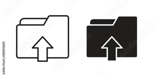 Folder upload icons. glyph icon vector on white background. Flat and line vector